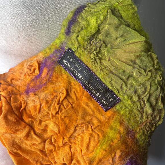 Fiber Artist Ruby Rice Women's Scarf Abstract Art To Wear Multicolored Artisan - Picture 8 of 9